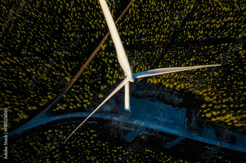 Wind farm in Scandinavia producing renewable wind energy. Finland