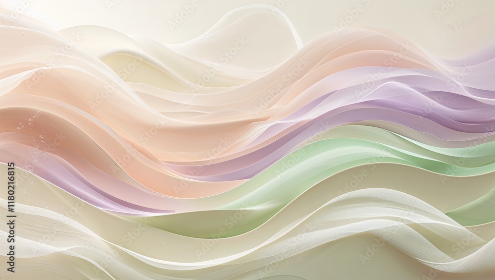 Ethereal Abstract Background Featuring Gentle Gradient Hues, Soft Fluid Forms, and Light Reflections, Creating a Dreamlike Atmosphere that Evokes Calm, Mystery, and Artistic Elegance