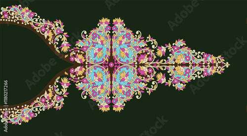 Decorative borders inspired by Mughal artistry, ideal for elegant fabric prints, stationery, and luxury décor.