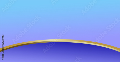 composition of empty space in blue and purple gradations with gold curved lines as background design inspiration for graphic visual arts or decorative designs in applied arts