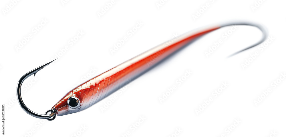 Fishing Jig Hook for Effective Hooking - Isolated on White Background Fishing Jig Hook for Effective Hooking - Isolated on White Background