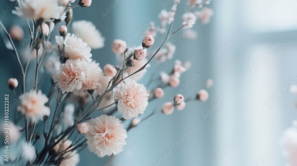 Soft, pastel-hued flowers with delicate petals are artistically arranged, evoking a sense of tranquility and elegance in a serene environment. Soft, pastel-hued flowers with delicate petals are artistically arranged, evoking a sense of tranquility and elegance in a serene environment.