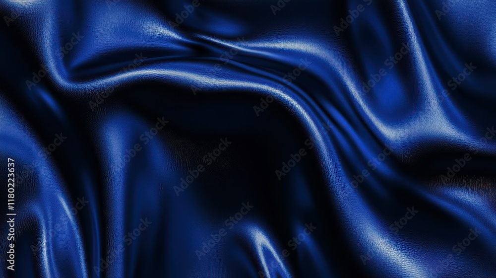 Fototapeta premium Stunning Deep Blue Silk Fabric Texture: A Luxurious and Elegant Visual Feast