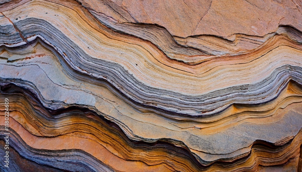 Layered rock formation with warm and cool tones. Abstract nature background. Layered rock formation with warm and cool tones. Abstract nature background.