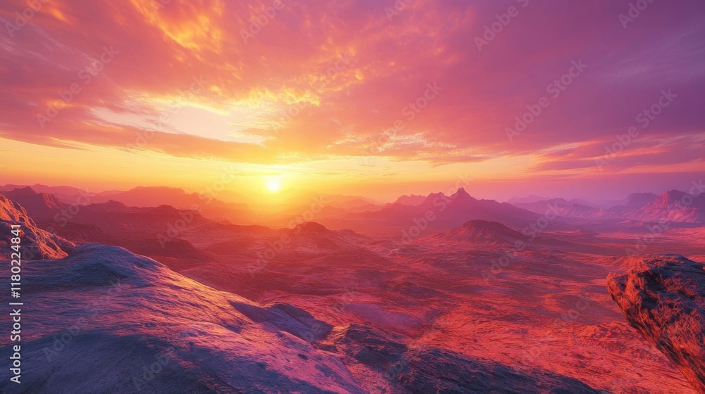 Breathtaking desert sunset view. Breathtaking desert sunset view.