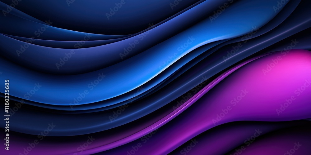 Fototapeta premium Vibrant abstract waves in shades of blue and purple flowing smoothly