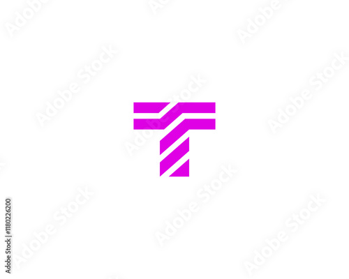Free Download A letter T from abstract shapes. Trendy monogram icon symbol. Vector illustration. - GFXLoad