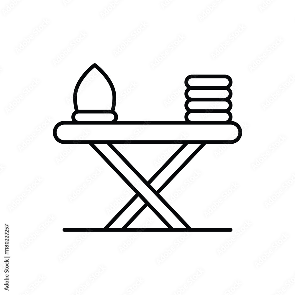 Iron And Ironing Board vector icon Iron And Ironing Board vector icon