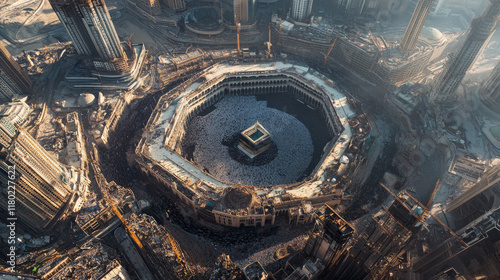 Mecca June 28 2023, the iconic building of the Kaaba of Muslims around the world in Saudi Arabia as a place of pilgrimage photo