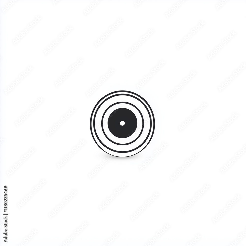 A minimalist design displays a series of concentric black and white circles with a central dot. This artwork emphasizes simplicity and geometric forms, perfect for modern art enthusiasts A minimalist design displays a series of concentric black and white circles with a central dot. This artwork emphasizes simplicity and geometric forms, perfect for modern art enthusiasts