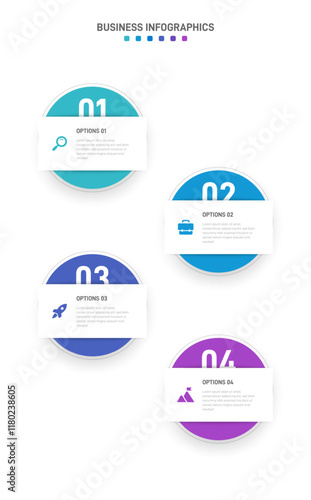 Vertical progress bar featuring 4 arrow-shaped elements, symbolizing the four stages of business strategy and progression. Clean timeline infographic design template. Vector for mobile presentation.