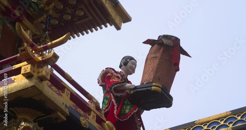 Takayama Spring Festival Floats, Karakuri Puppet Performance, Mikoshi Procession, Japan, 4K