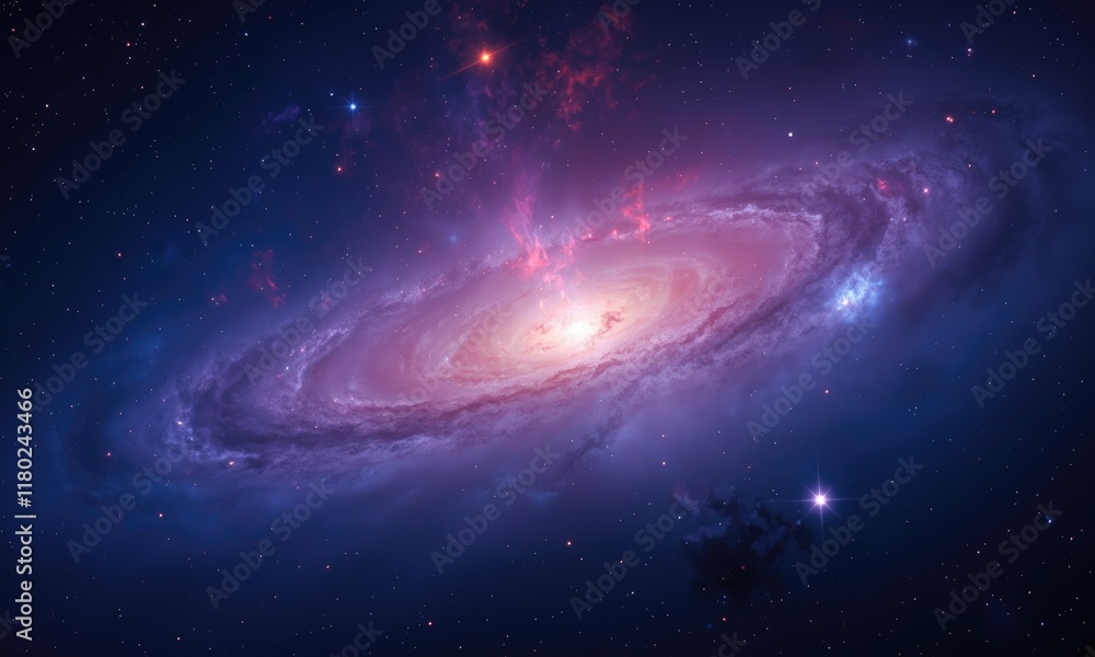 A stunning spiral galaxy in outer space with vibrant colors A stunning spiral galaxy in outer space with vibrant colors