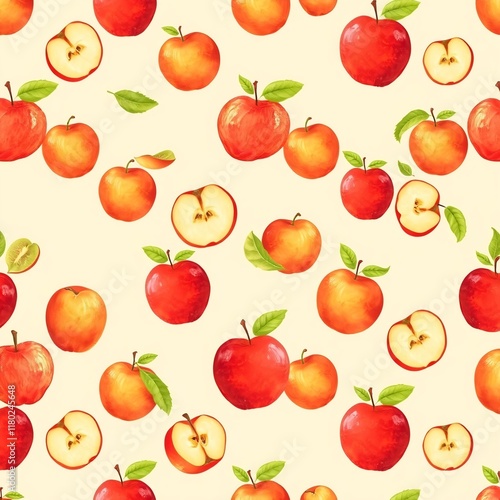 seamless pattern with apples and pears, apple seamless patern. Seamless patern of Apple fruit for textile,fabric,wrapping paper,and any print.