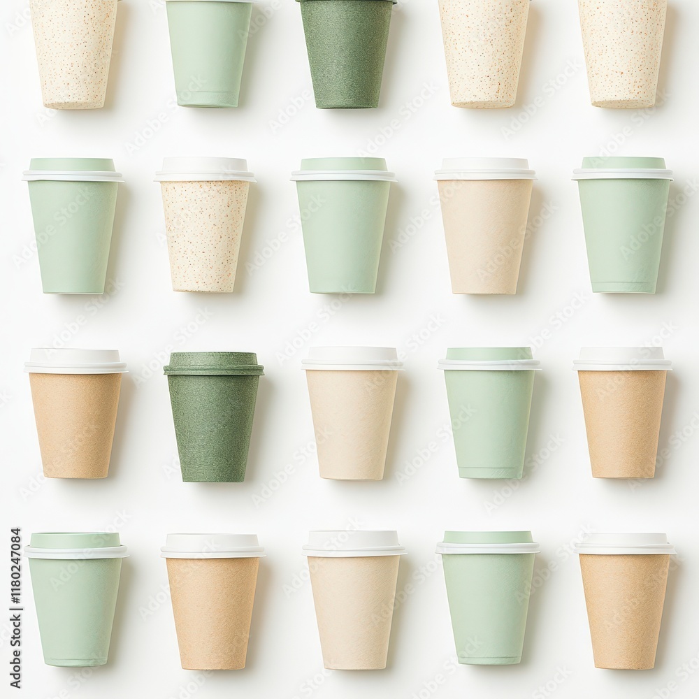 A stylish display of various coffee cups in pastel colors, perfect for beverage-related themes and designs. A stylish display of various coffee cups in pastel colors, perfect for beverage-related themes and designs.