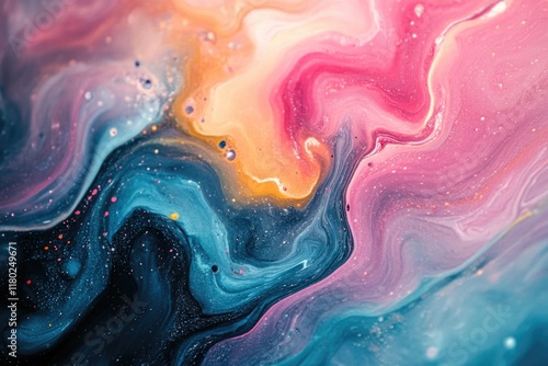 Wallpaper Mural Pink and Blue Swirl Painting Close-up Torontodigital.ca