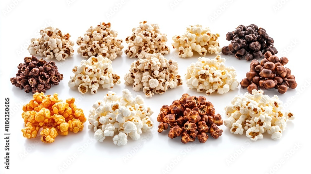 Rich collection of popcorn, isolated on white background. Rich collection of popcorn, isolated on white background.