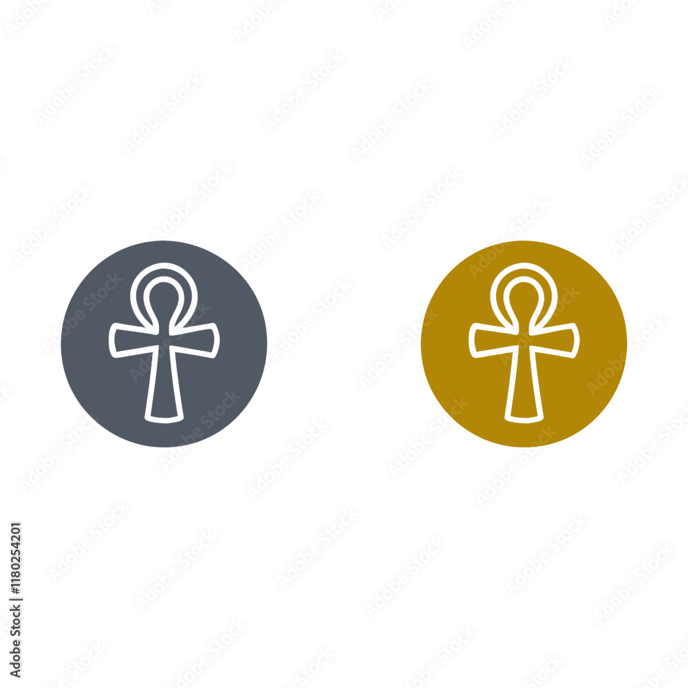 an icon set featuring the Ankh, an ancient Egyptian symbol of life and immortality, representing spiritual knowledge and the afterlife. an icon set featuring the Ankh, an ancient Egyptian symbol of life and immortality, representing spiritual knowledge and the afterlife.