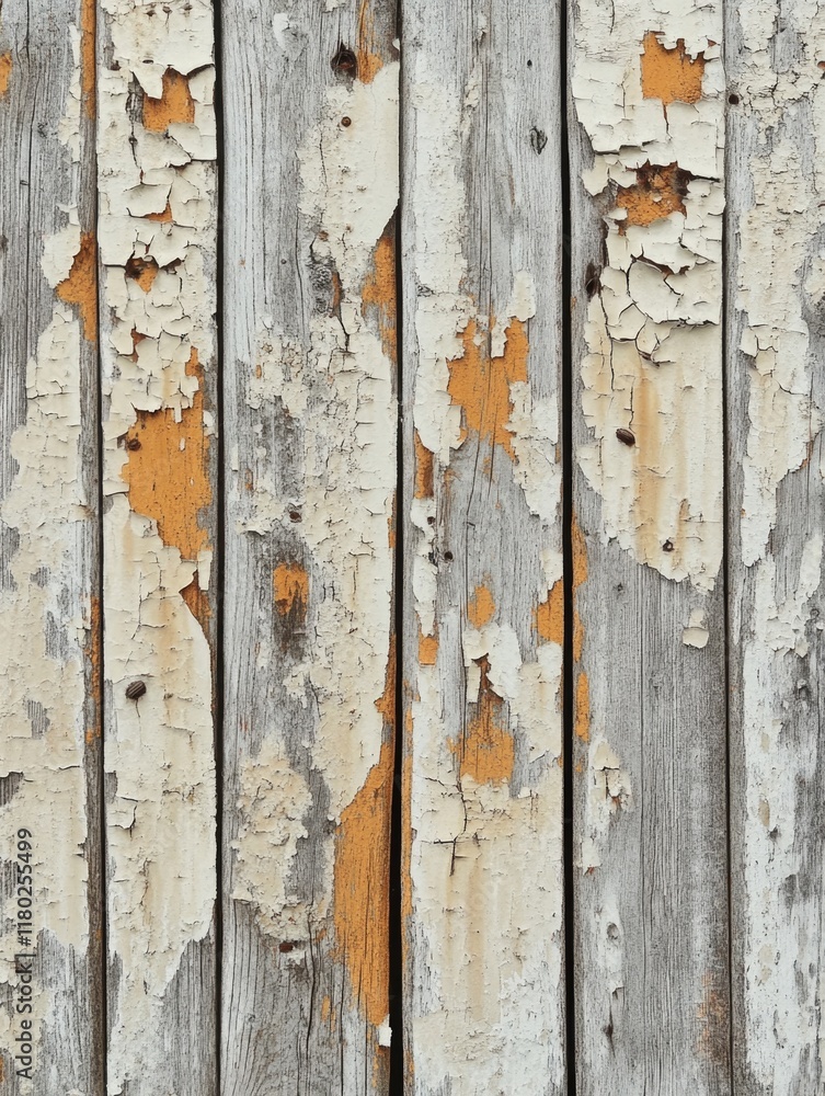 Peeling Paint Wooden Fence