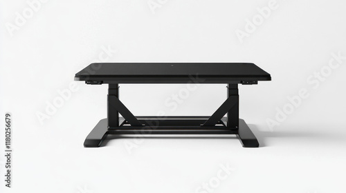 Black adjustable height standing desk converter. photo