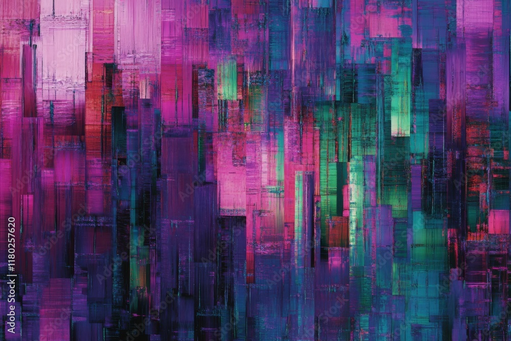 A vibrant abstract digital artwork featuring vertical geometric shapes in a gradient of purple, pink, blue, and green tones, evoking a futuristic and dynamic cityscape. A vibrant abstract digital artwork featuring vertical geometric shapes in a gradient of purple, pink, blue, and green tones, evoking a futuristic and dynamic cityscape.