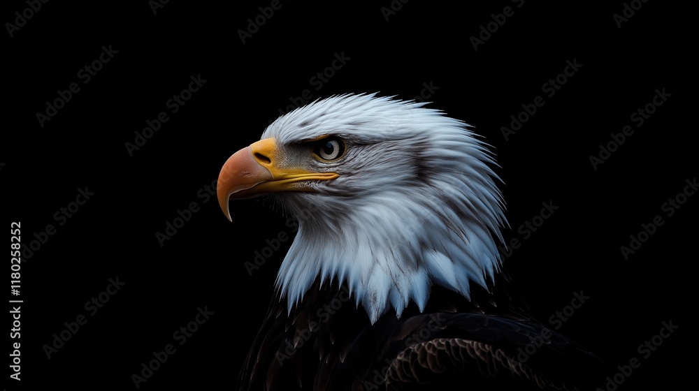 Fototapeta premium An eagle on black background