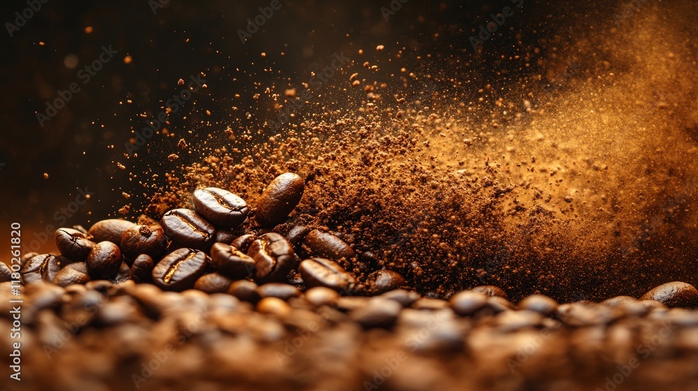 Coffee beans falling in slow motion, potential usecase for coffee shop or cafe advertising Coffee beans falling in slow motion, potential usecase for coffee shop or cafe advertising