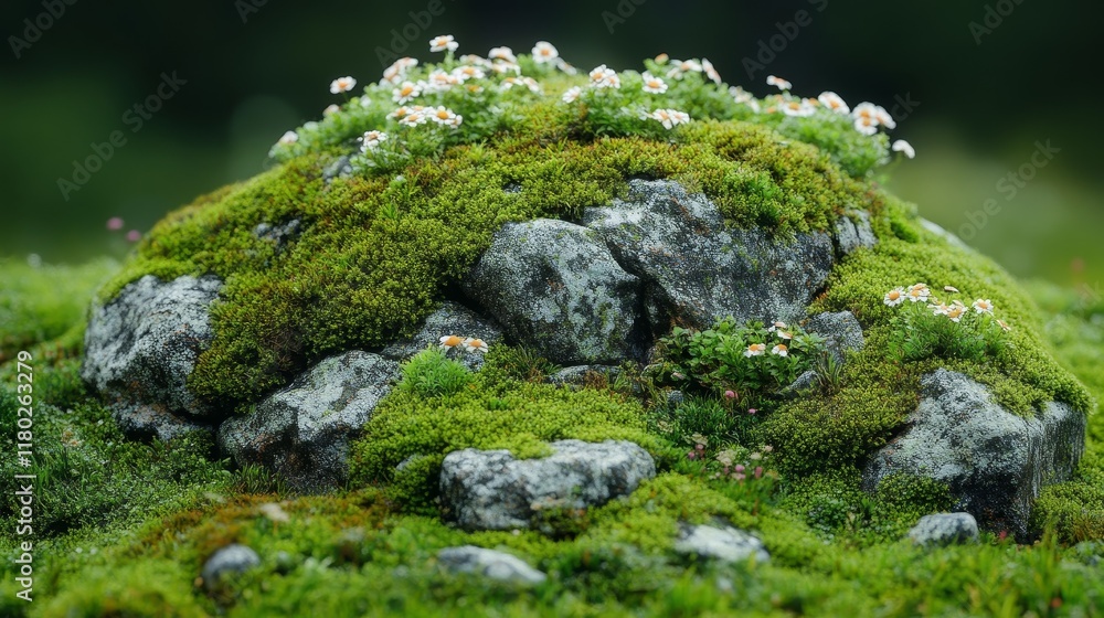 Moss Covered Rocks in Nature for Outdoor and Environmental Concepts Moss Covered Rocks in Nature for Outdoor and Environmental Concepts