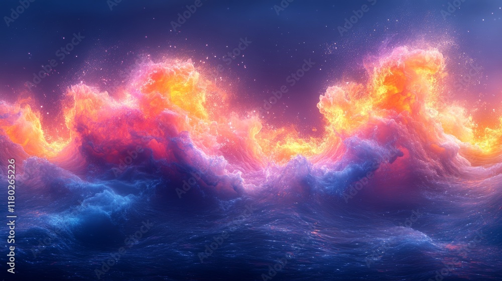 Obraz premium Dramatic clouds with golden light