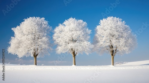 Wallpaper Mural Snow-covered trees creating a serene winter landscape Torontodigital.ca