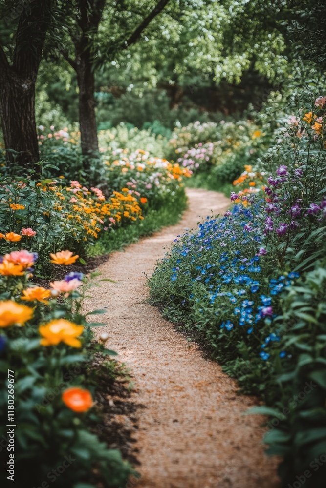 Obraz premium Path in flower garden