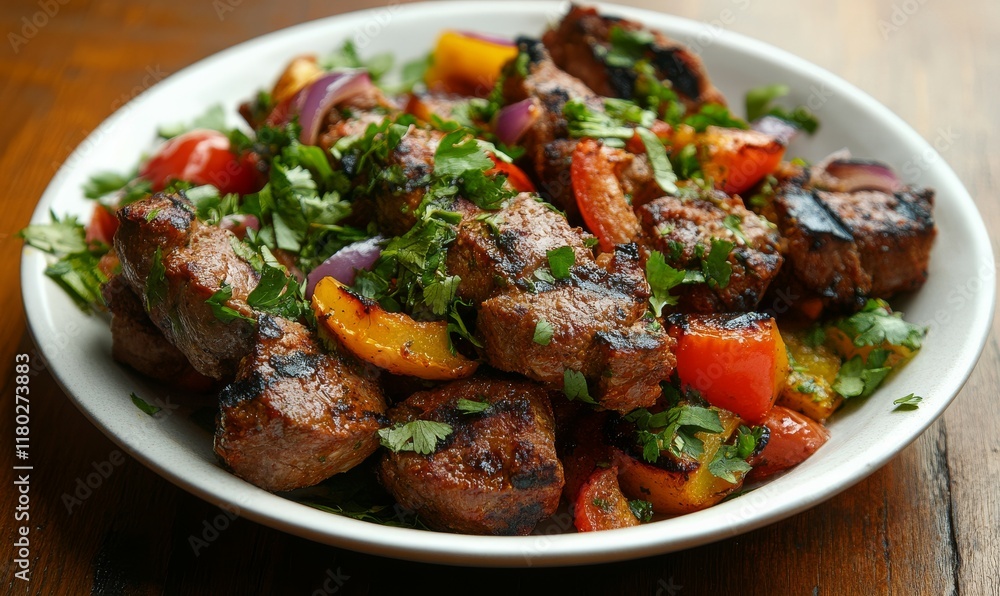 Spicy Lamb Kebabs with Fresh Herbs and Vegetables Spicy Lamb Kebabs with Fresh Herbs and Vegetables