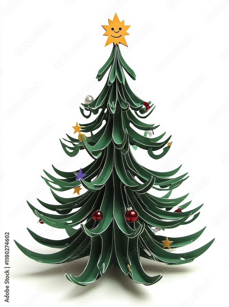 Fototapeta premium PNG celebration of Christmas with creativity and decoration..Celebrative PNG with creative Christmas tree decoration..Creative PNG decoration featuring a Christmas tree celebration..A creative