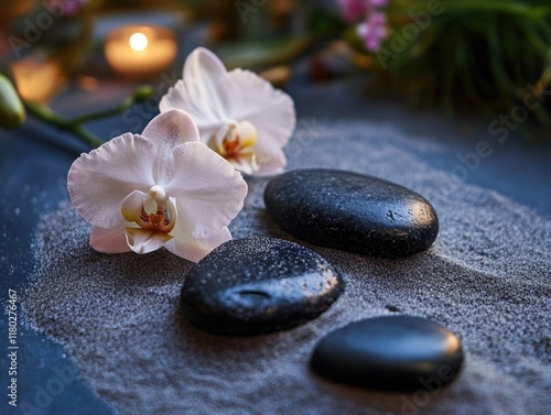 Black Stones on Table