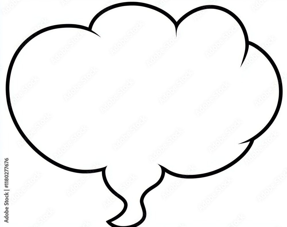 Comic speech bubble featuring a black outline and a transparent backdrop Comic speech bubble featuring a black outline and a transparent backdrop