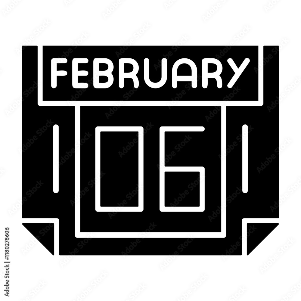Obraz premium 6 February Vector Icon Design