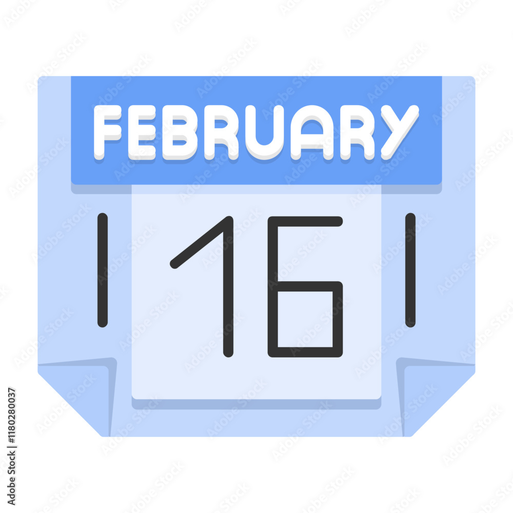 16 February Vector Icon Design