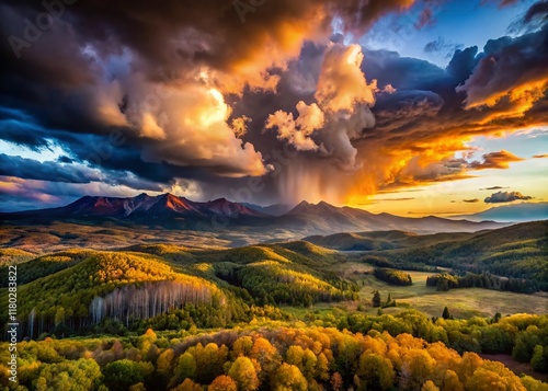 Dramatic Evening Storm Clouds over Kebler Pass, Colorado Landscape Photography photo