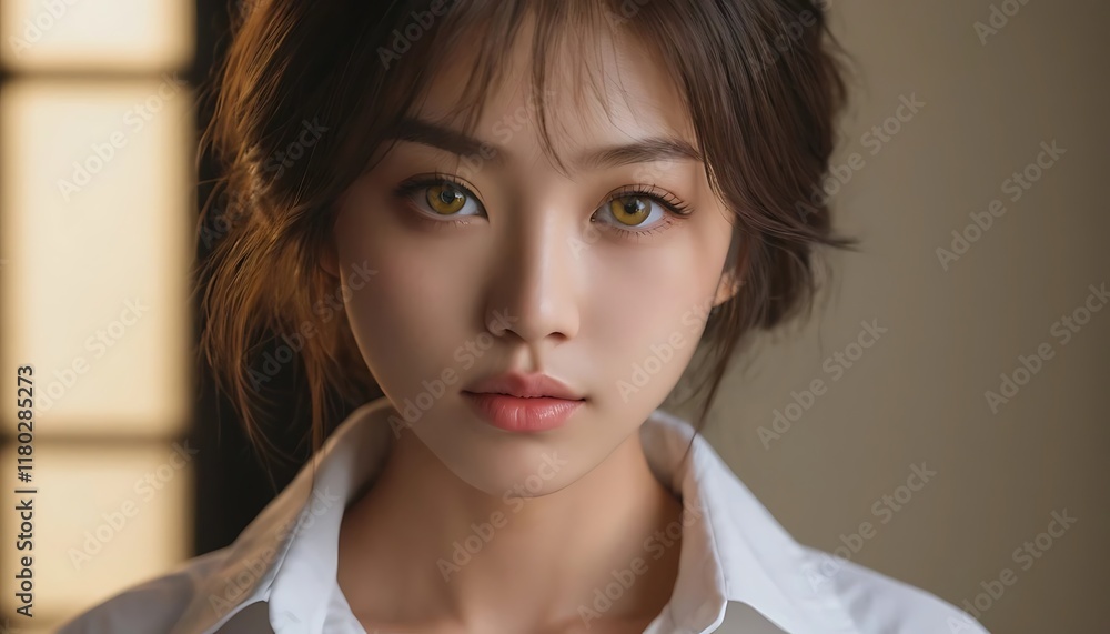 Photo Realistic picture, asian woman smile in portraits Photo Realistic picture, asian woman smile in portraits