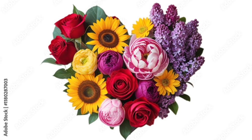 Heart made of flowers isolated on transparent or white background, valentine's day or wedding flowers love wreath, png Heart made of flowers isolated on transparent or white background, valentine's day or wedding flowers love wreath, png