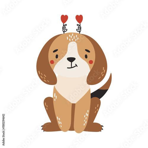 Love dog animal isolated, valentines animal, kids illustration