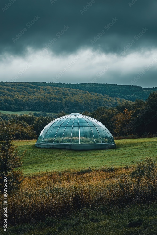 Obraz premium Glass dome in field