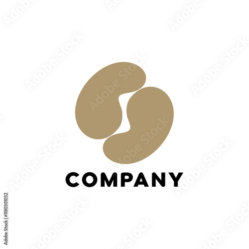 abstract rounded Peanut yin yang logo design editable vector brand identity corporates image 