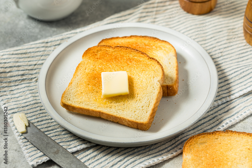 Homemade Toasted Bread Slice with Butter Homemade Toasted Bread Slice with Butter