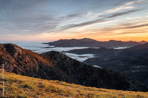 Sunrise in the mountains photo