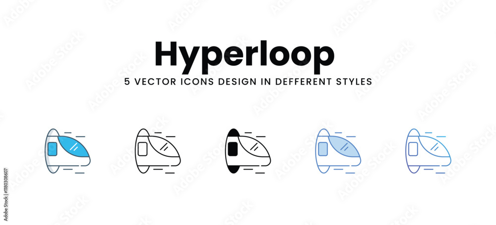 Hyperloop icons different style vector stock illustration Hyperloop icons different style vector stock illustration