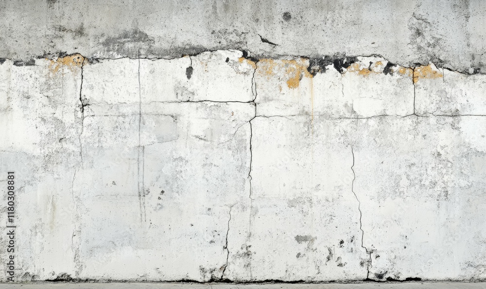 Obraz premium crack on white concrete wal