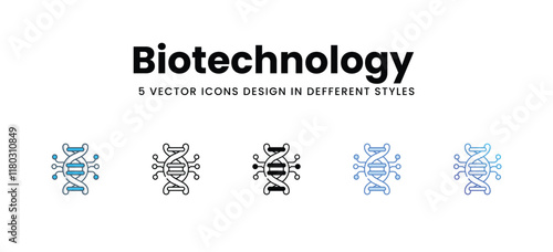 Biotechnology  icons different style vector stock illustration