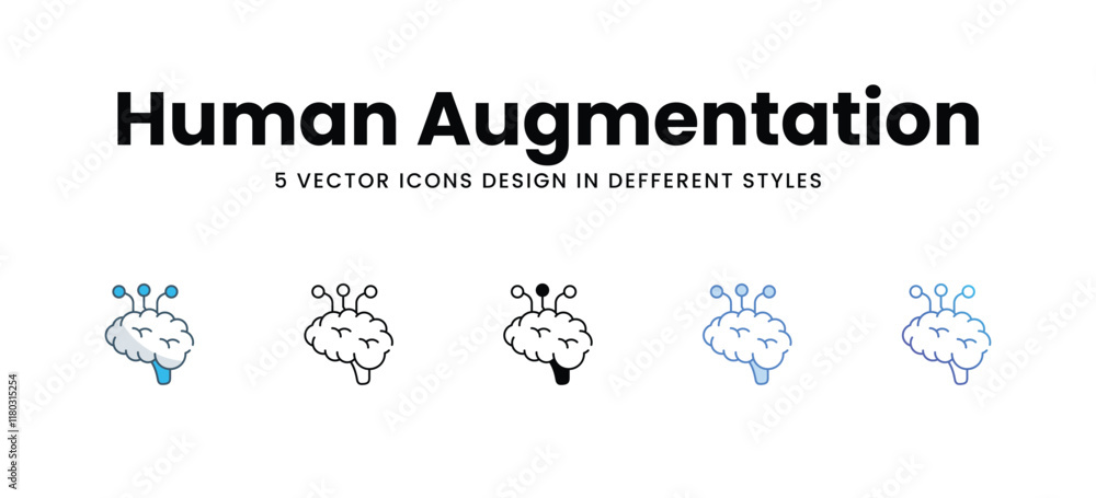 Human Augmentation icons different style vector stock illustration Human Augmentation icons different style vector stock illustration