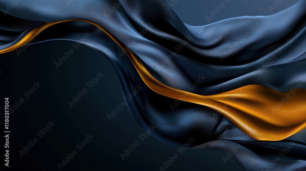 A blue and orange fabric with a wave pattern A blue and orange fabric with a wave pattern